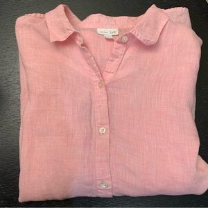 J. Jill Soft Pink Love Linen Shirt women’s 2X